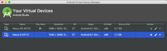 Android AVD Manager